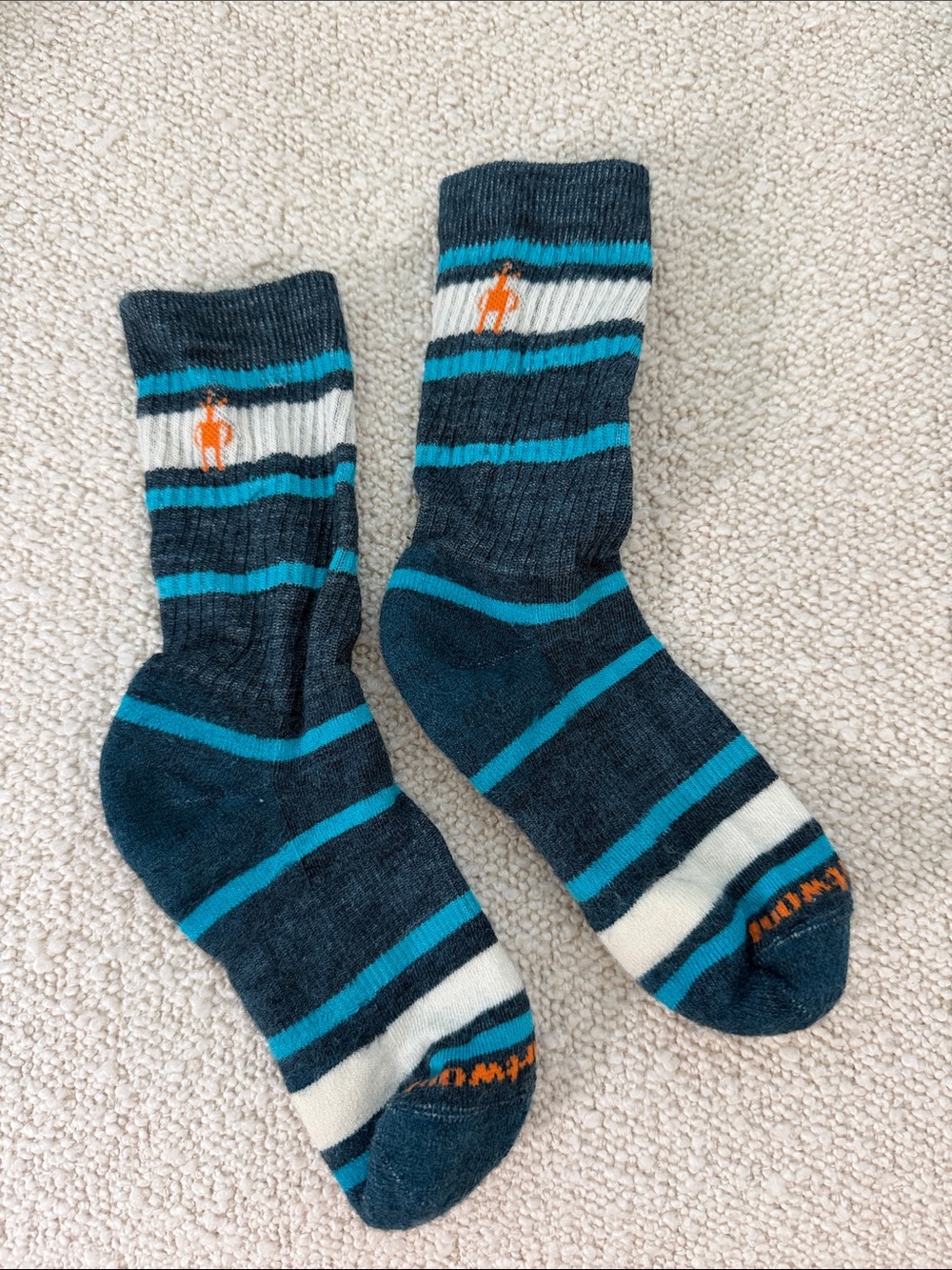 Kids’ Smartwool Hike Light Cushion Striped Crew Socks size Small